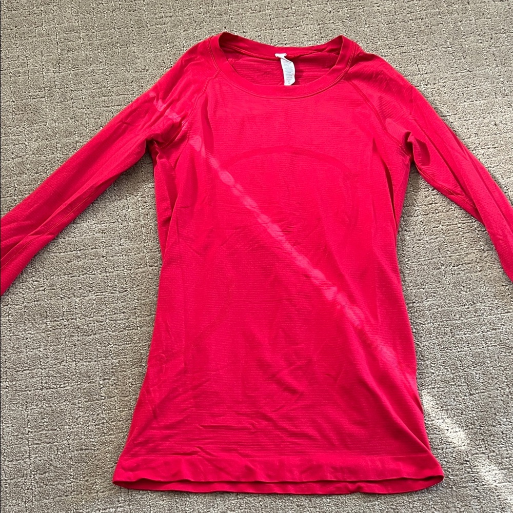 Red Lululemon Long Sleeve Top